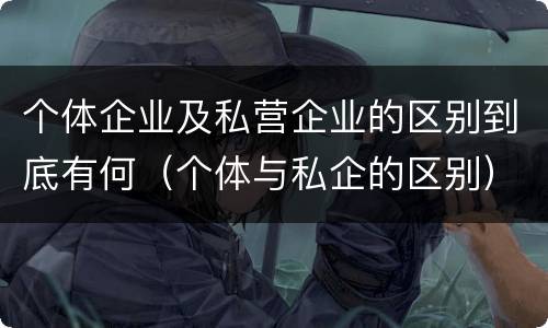 个体企业及私营企业的区别到底有何（个体与私企的区别）