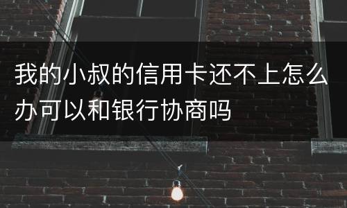我的小叔的信用卡还不上怎么办可以和银行协商吗