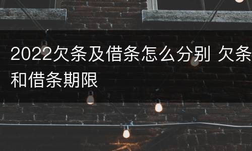 2022欠条及借条怎么分别 欠条和借条期限