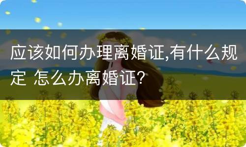 应该如何办理离婚证,有什么规定 怎么办离婚证?