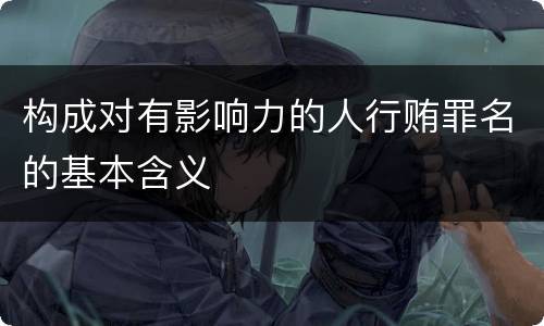 构成对有影响力的人行贿罪名的基本含义