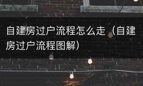 自建房过户流程怎么走（自建房过户流程图解）