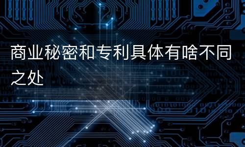 商业秘密和专利具体有啥不同之处