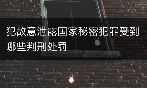 犯故意泄露国家秘密犯罪受到哪些判刑处罚