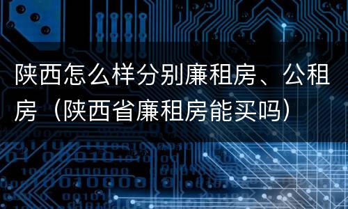 陕西怎么样分别廉租房、公租房（陕西省廉租房能买吗）