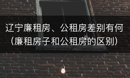 辽宁廉租房、公租房差别有何（廉租房子和公租房的区别）