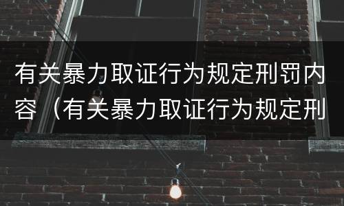 有关暴力取证行为规定刑罚内容（有关暴力取证行为规定刑罚内容是）