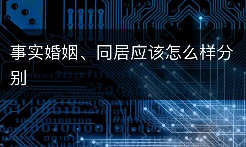 事实婚姻、同居应该怎么样分别