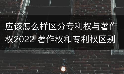应该怎么样区分专利权与著作权2022 著作权和专利权区别