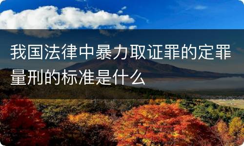 我国法律中暴力取证罪的定罪量刑的标准是什么