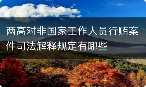 两高对非国家工作人员行贿案件司法解释规定有哪些