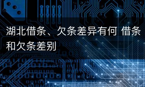 湖北借条、欠条差异有何 借条和欠条差别