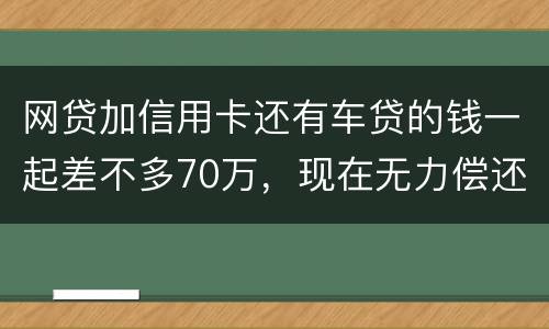 网贷加信用卡还有车贷的钱一起差不多70万，现在无力偿还了会被判刑吗