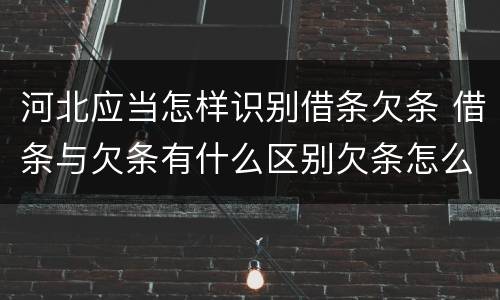 河北应当怎样识别借条欠条 借条与欠条有什么区别欠条怎么写
