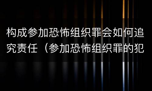 构成参加恐怖组织罪会如何追究责任（参加恐怖组织罪的犯罪对象）