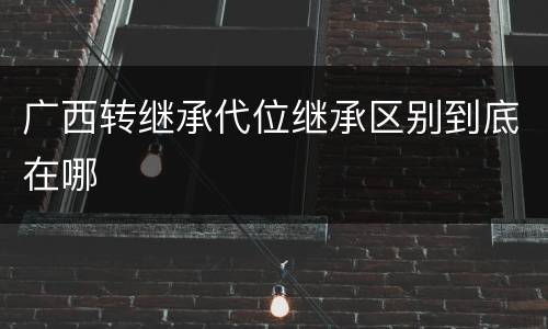 广西转继承代位继承区别到底在哪