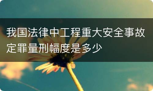 我国法律中工程重大安全事故定罪量刑幅度是多少