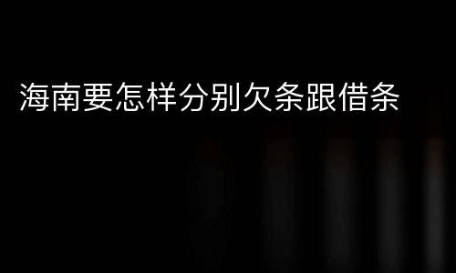 海南要怎样分别欠条跟借条