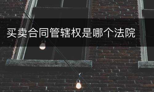 买卖合同管辖权是哪个法院