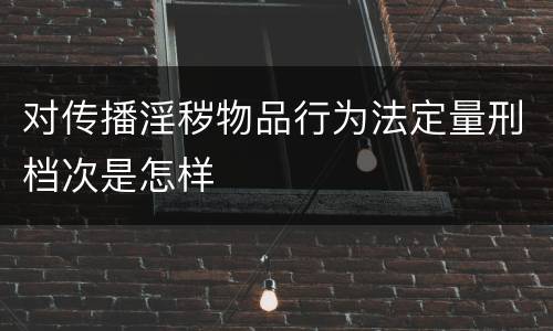 对传播淫秽物品行为法定量刑档次是怎样
