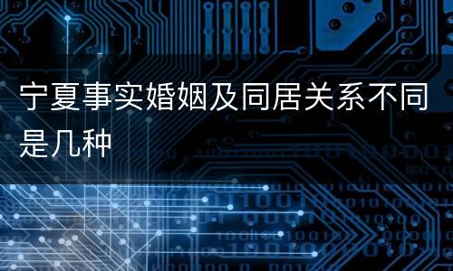 宁夏事实婚姻及同居关系不同是几种