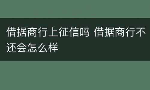 借据商行上征信吗 借据商行不还会怎么样