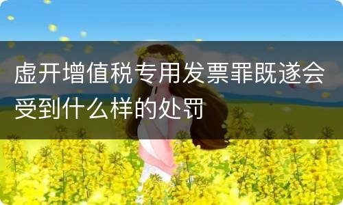 虚开增值税专用发票罪既遂会受到什么样的处罚