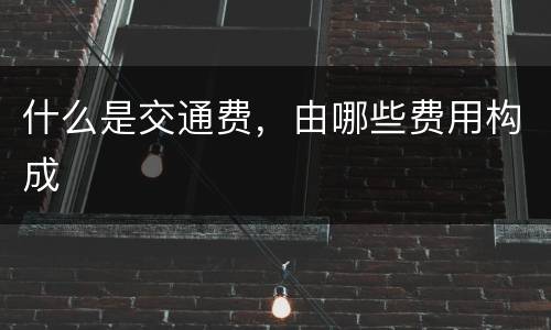 什么是交通费，由哪些费用构成