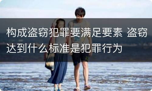 构成盗窃犯罪要满足要素 盗窃达到什么标准是犯罪行为