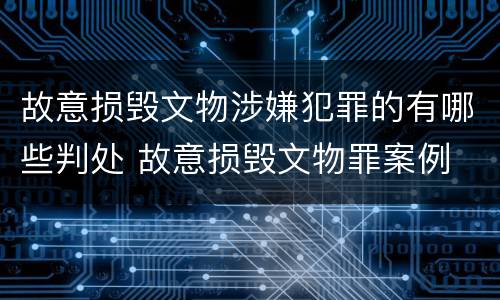 故意损毁文物涉嫌犯罪的有哪些判处 故意损毁文物罪案例