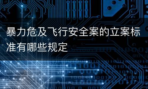 暴力危及飞行安全案的立案标准有哪些规定