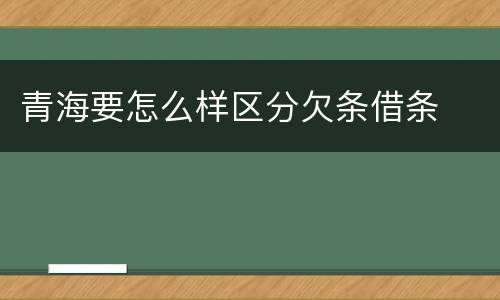 青海要怎么样区分欠条借条