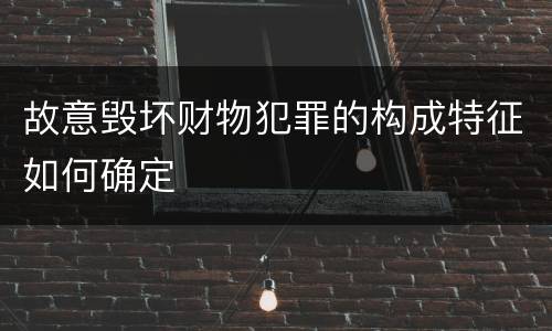 故意毁坏财物犯罪的构成特征如何确定