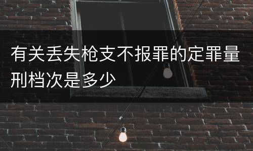 有关丢失枪支不报罪的定罪量刑档次是多少