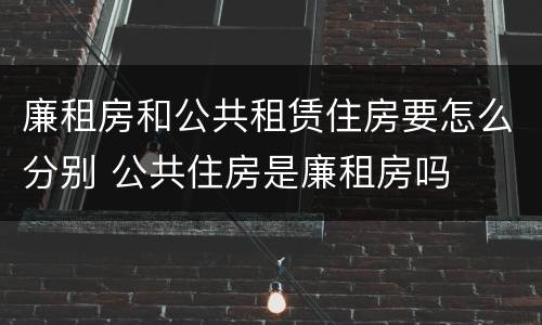 廉租房和公共租赁住房要怎么分别 公共住房是廉租房吗