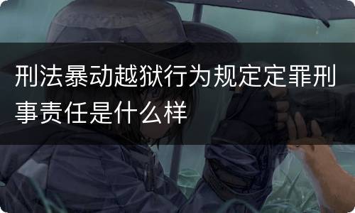 刑法暴动越狱行为规定定罪刑事责任是什么样