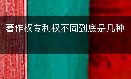 著作权专利权不同到底是几种