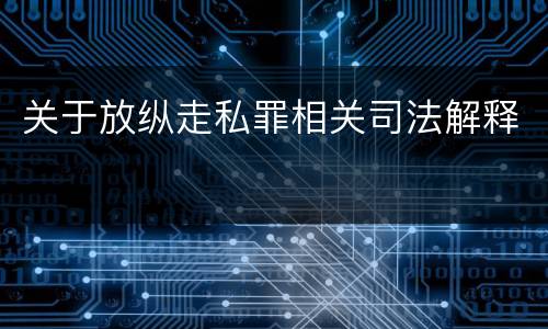 关于放纵走私罪相关司法解释