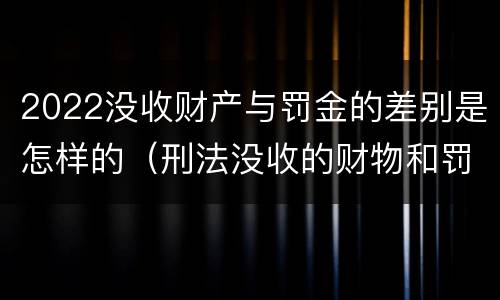 2022没收财产与罚金的差别是怎样的（刑法没收的财物和罚金）