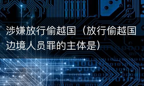 涉嫌放行偷越国（放行偷越国边境人员罪的主体是）