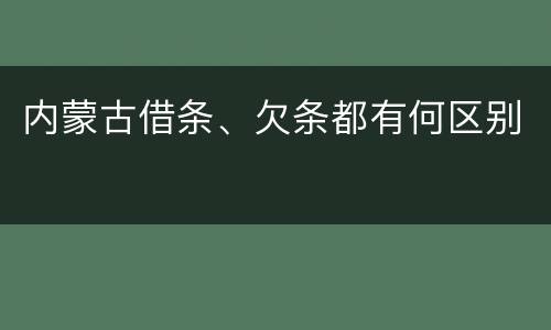 内蒙古借条、欠条都有何区别