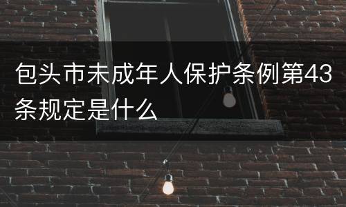 包头市未成年人保护条例第43条规定是什么