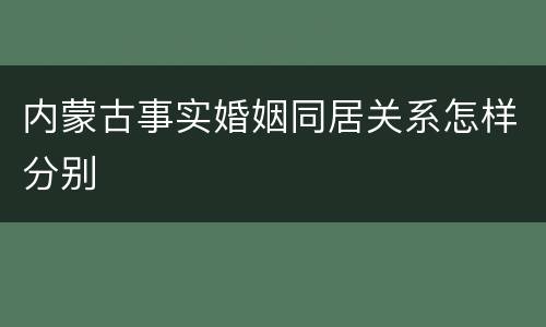 内蒙古事实婚姻同居关系怎样分别