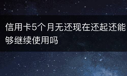 信用卡5个月无还现在还起还能够继续使用吗