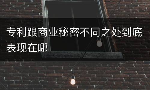 专利跟商业秘密不同之处到底表现在哪