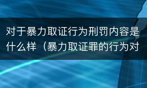对于暴力取证行为刑罚内容是什么样（暴力取证罪的行为对象是）
