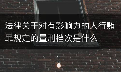 法律关于对有影响力的人行贿罪规定的量刑档次是什么