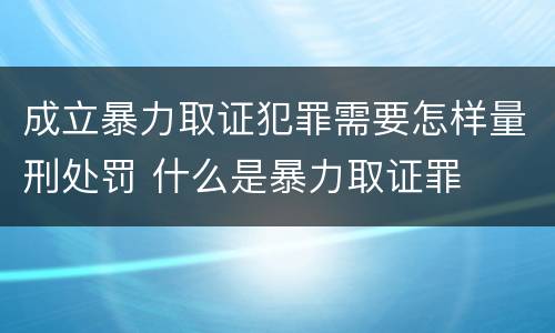 成立暴力取证犯罪需要怎样量刑处罚 什么是暴力取证罪