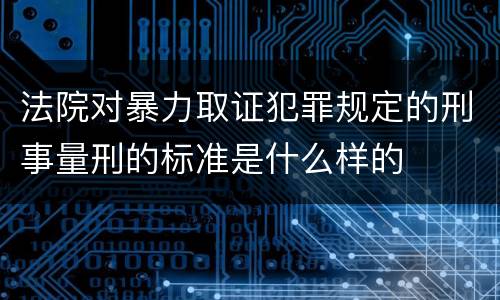 法院对暴力取证犯罪规定的刑事量刑的标准是什么样的