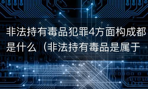 非法持有毒品犯罪4方面构成都是什么（非法持有毒品是属于毒品犯罪吗）